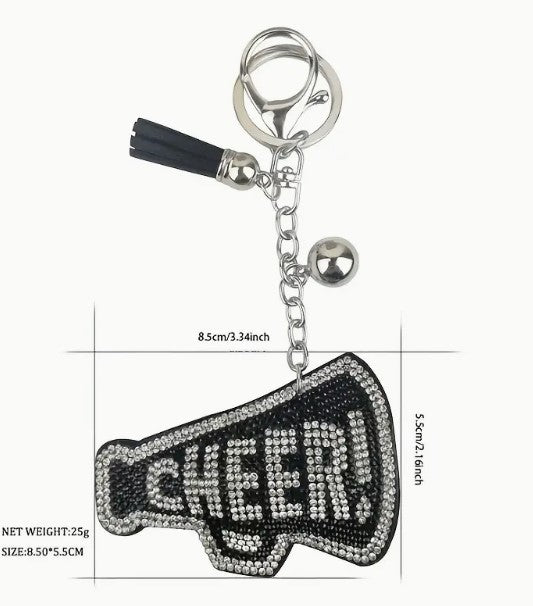 MEGAPHONE KEY RING WITH RHINESTONE