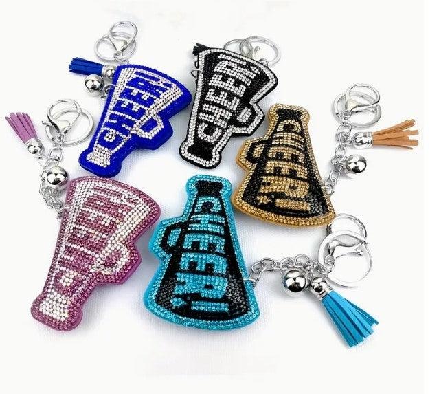 MEGAPHONE KEY RING WITH RHINESTONE