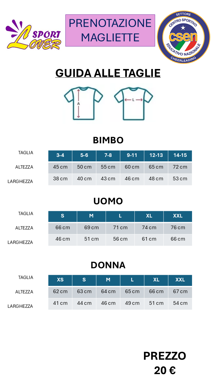 MAGLIETTA NAZIONALI CHEERDANCE CSEN 2025