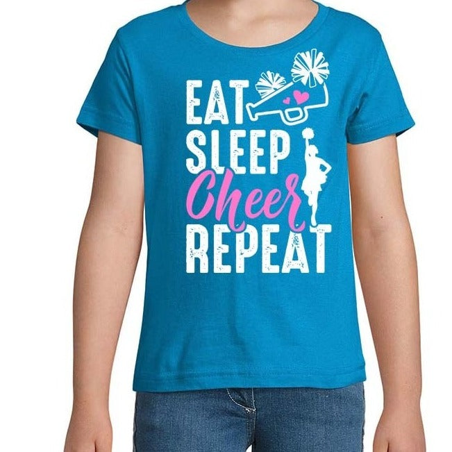 MAGLIETTA CON STAMPA EAT SLEEP CHEER REPEAT