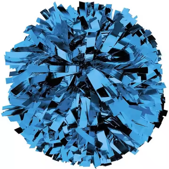 POM PON METALLIZZATO AZZURRO