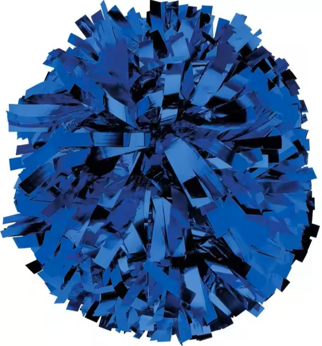 POM PON METALLIZZATO BLU