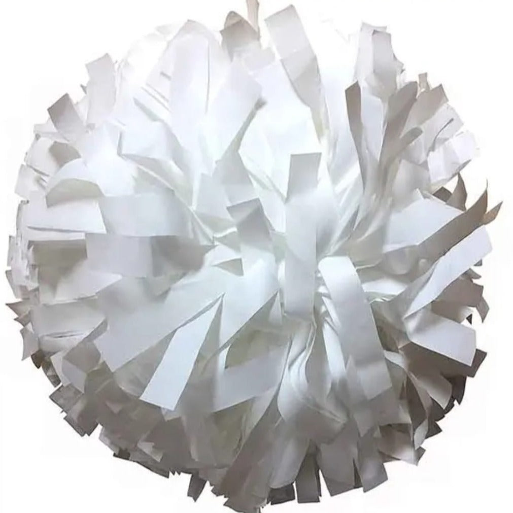 WHITE METALLIC POM PON