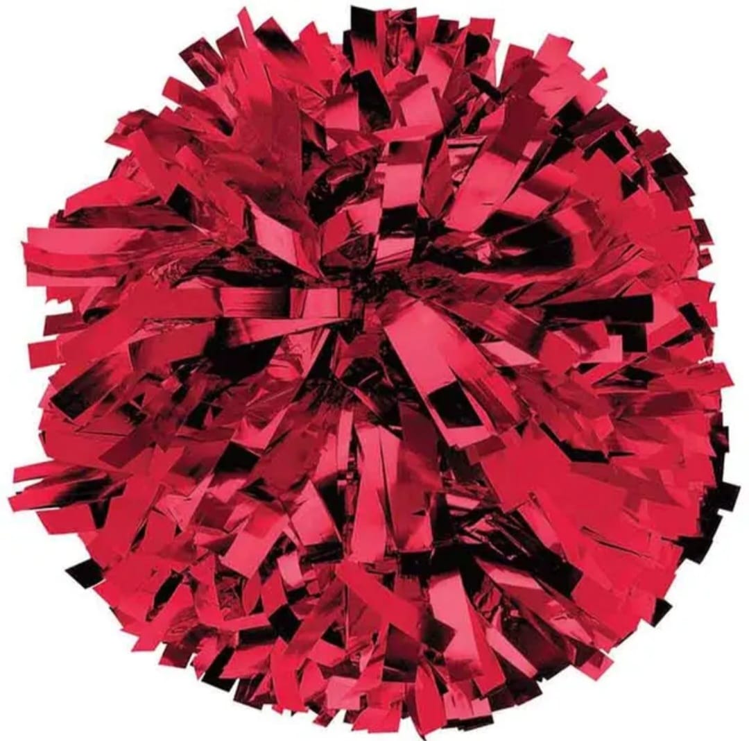 RED METALLIC POM PON 