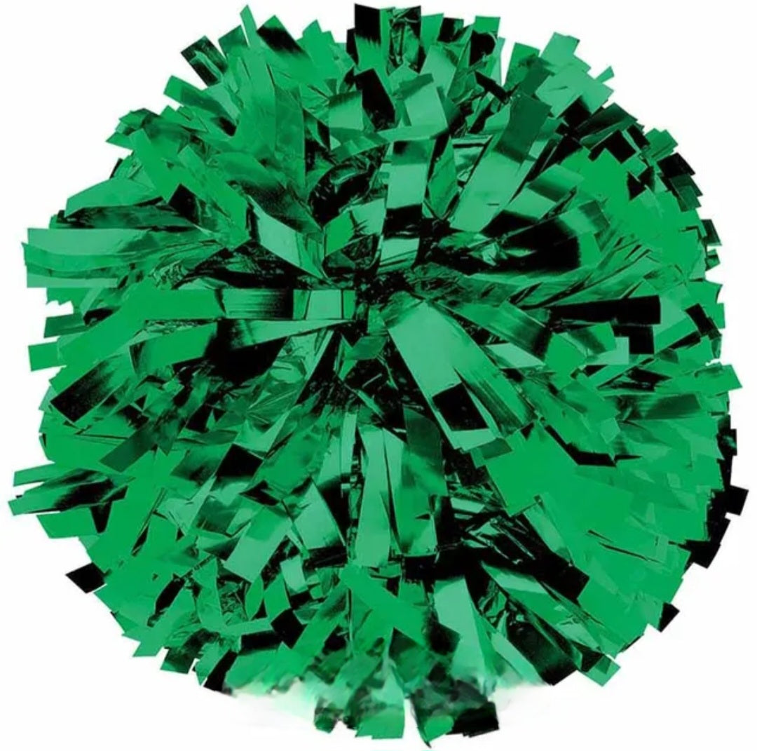 KELLY GREEN METALLIC POM PON